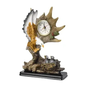 THE STYLE SUTRA® Vintage Table Clock Collection Cute Statue for Apartment Bedroom Dining Room Eagle