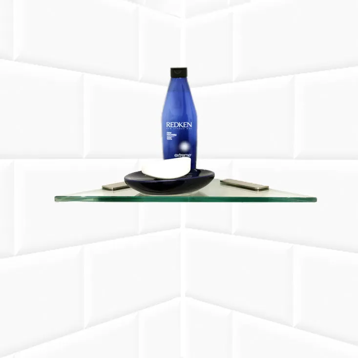 Triangle Shower Shelf with 4" Rectangle Clamps