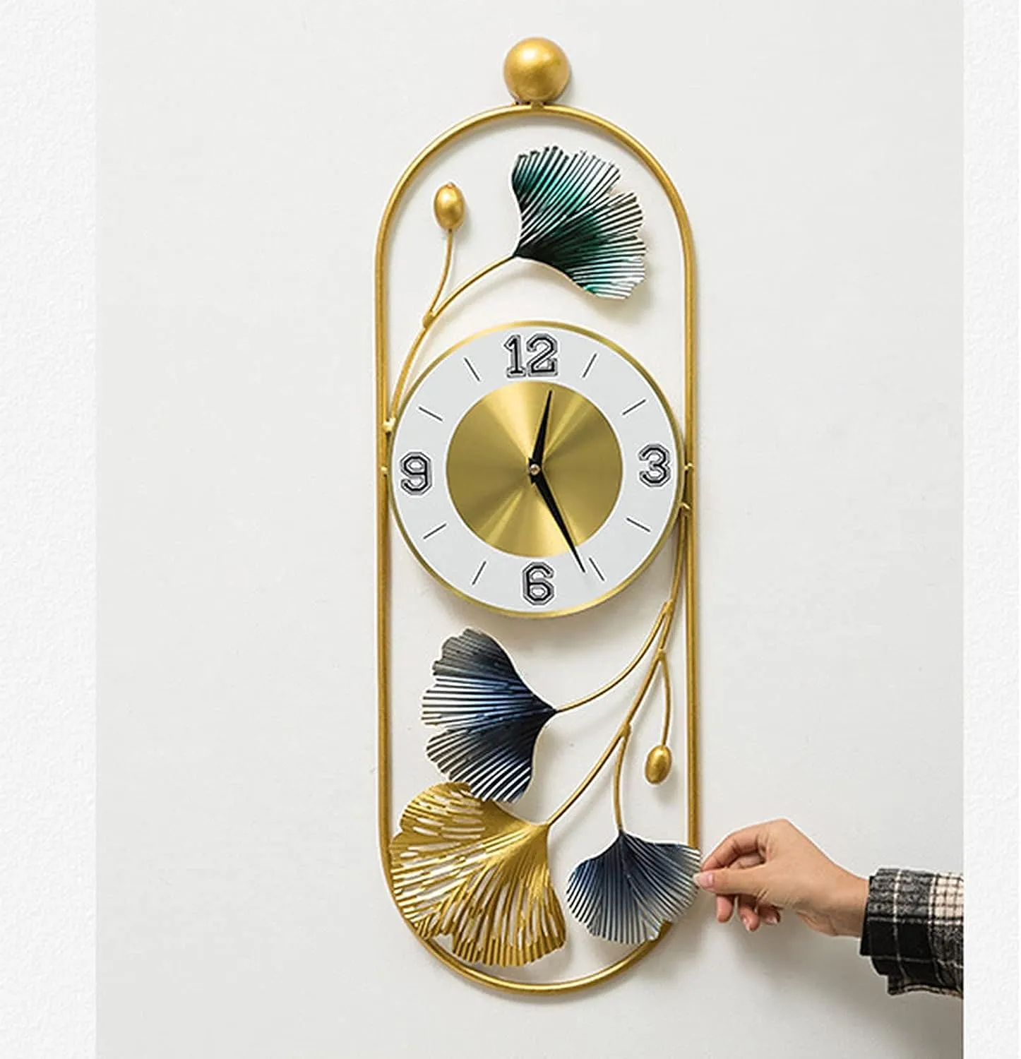 ULTRA SHINE HOME DECOR 3D Art Modern Design Wrought Iron, Metal Wall Clock, Handmade for Home Decoration, Bedroom, Living Room, Hotel & Restaurant Decor (24 * 8 Inches)