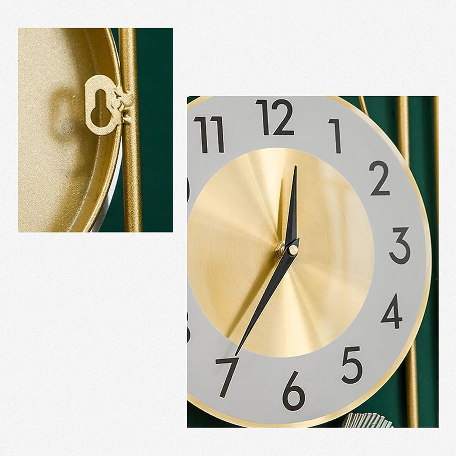 ULTRA SHINE HOME DECOR 3D Art Modern Design Wrought Iron, Metal Wall Clock, Handmade for Home Decoration, Bedroom, Living Room, Hotel & Restaurant Decor (24 * 8 Inches)