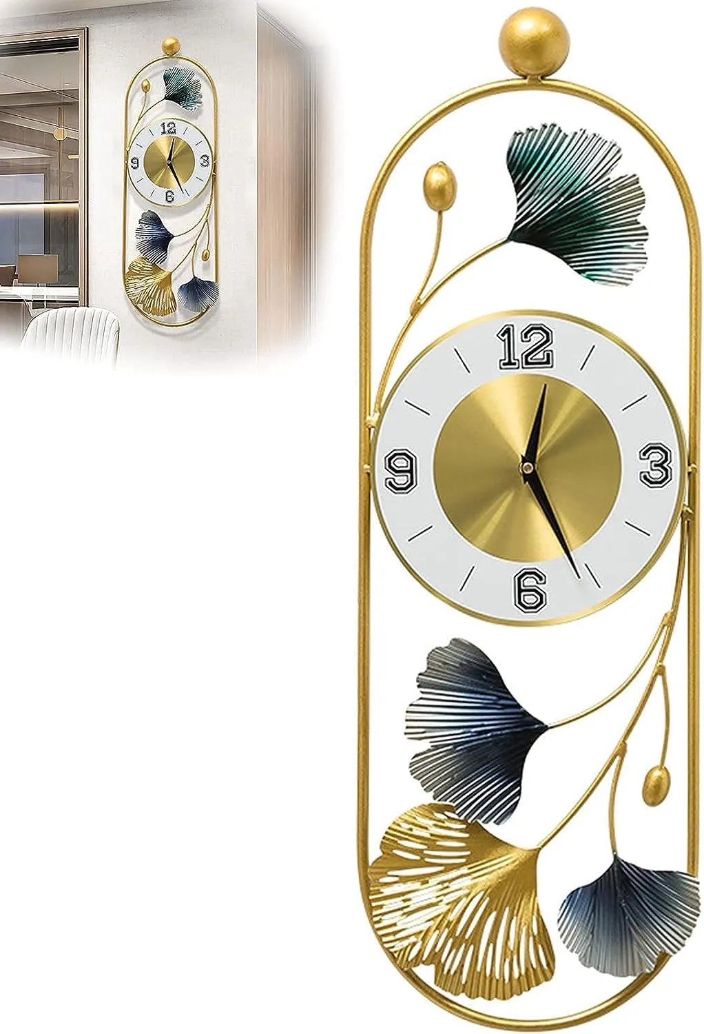 ULTRA SHINE HOME DECOR 3D Art Modern Design Wrought Iron, Metal Wall Clock, Handmade for Home Decoration, Bedroom, Living Room, Hotel & Restaurant Decor (24 * 8 Inches)