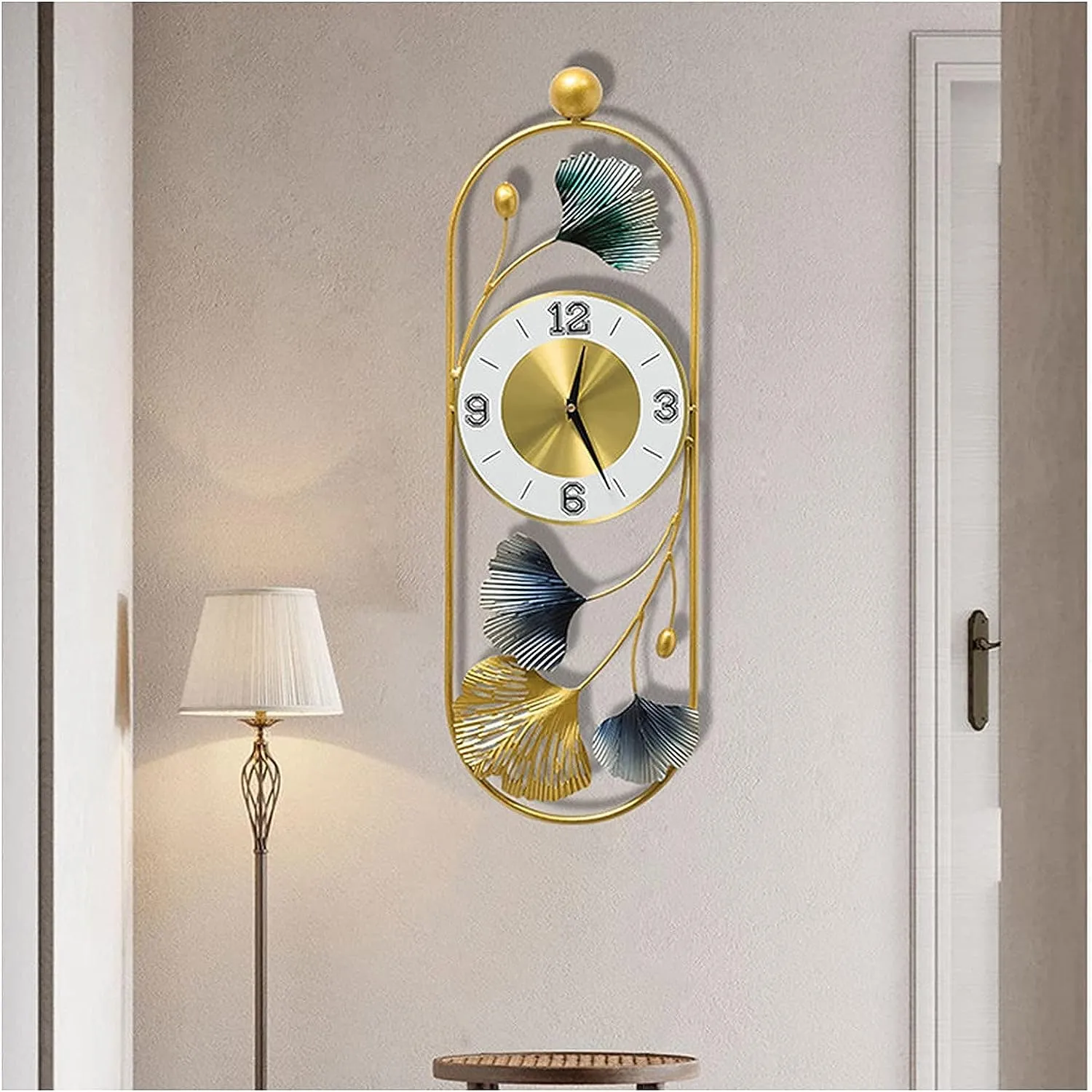 ULTRA SHINE HOME DECOR 3D Art Modern Design Wrought Iron, Metal Wall Clock, Handmade for Home Decoration, Bedroom, Living Room, Hotel & Restaurant Decor (24 * 8 Inches)