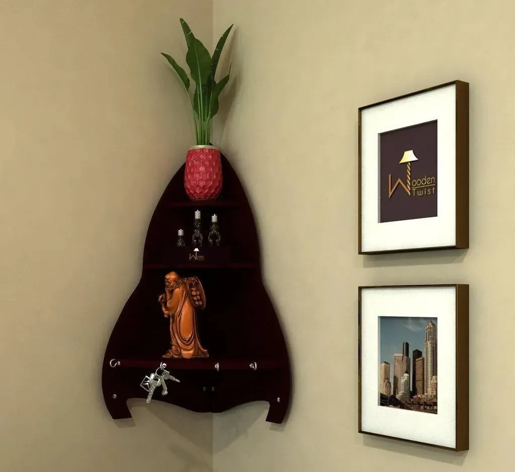Unicus Rocket Shaped Large Corner Wall Shelf