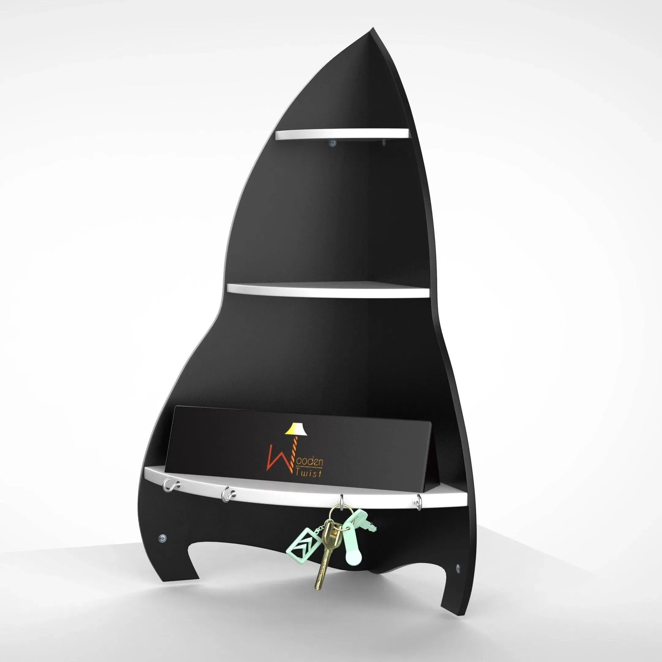 Unicus Rocket Shaped Large Corner Wall Shelf