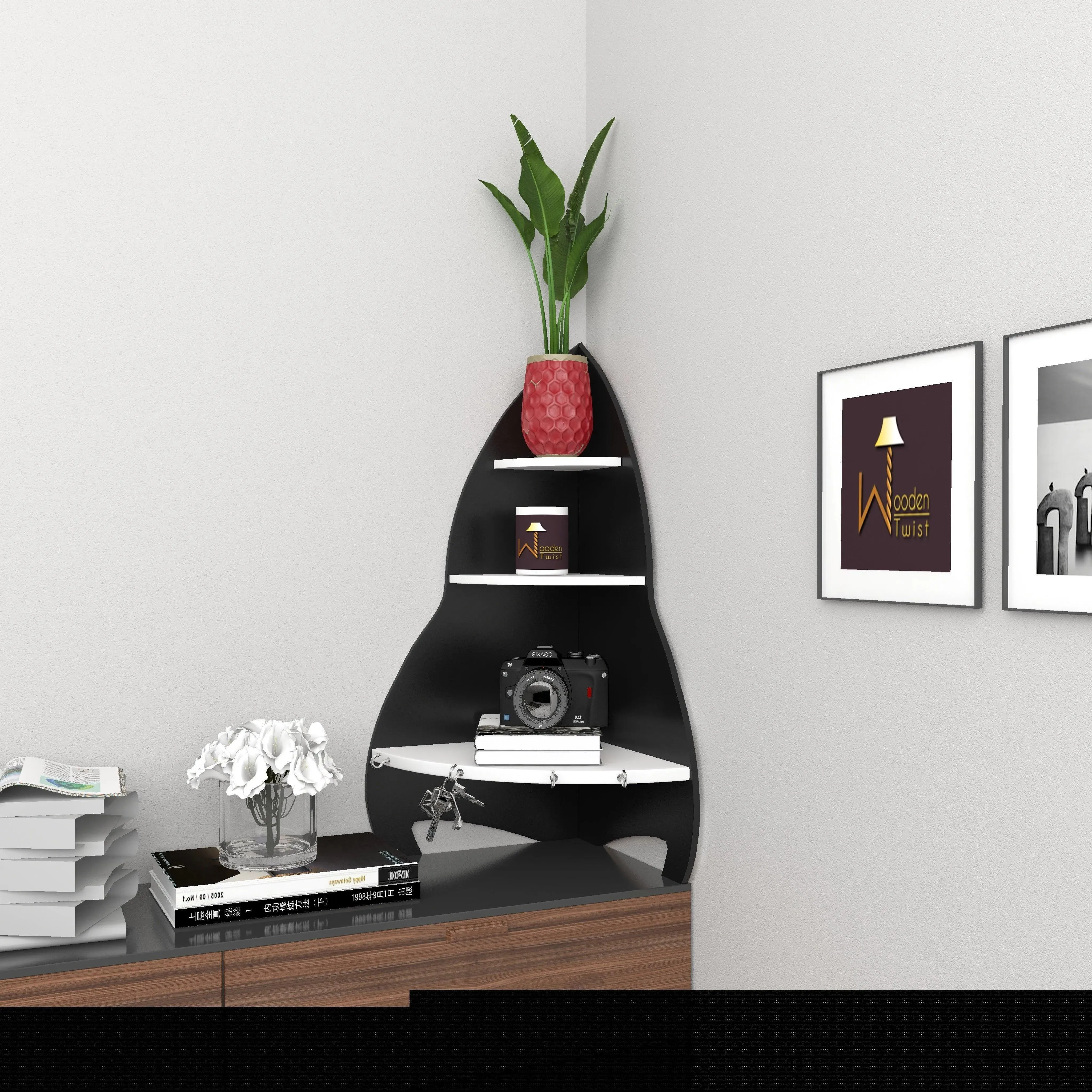Unicus Rocket Shaped Large Corner Wall Shelf
