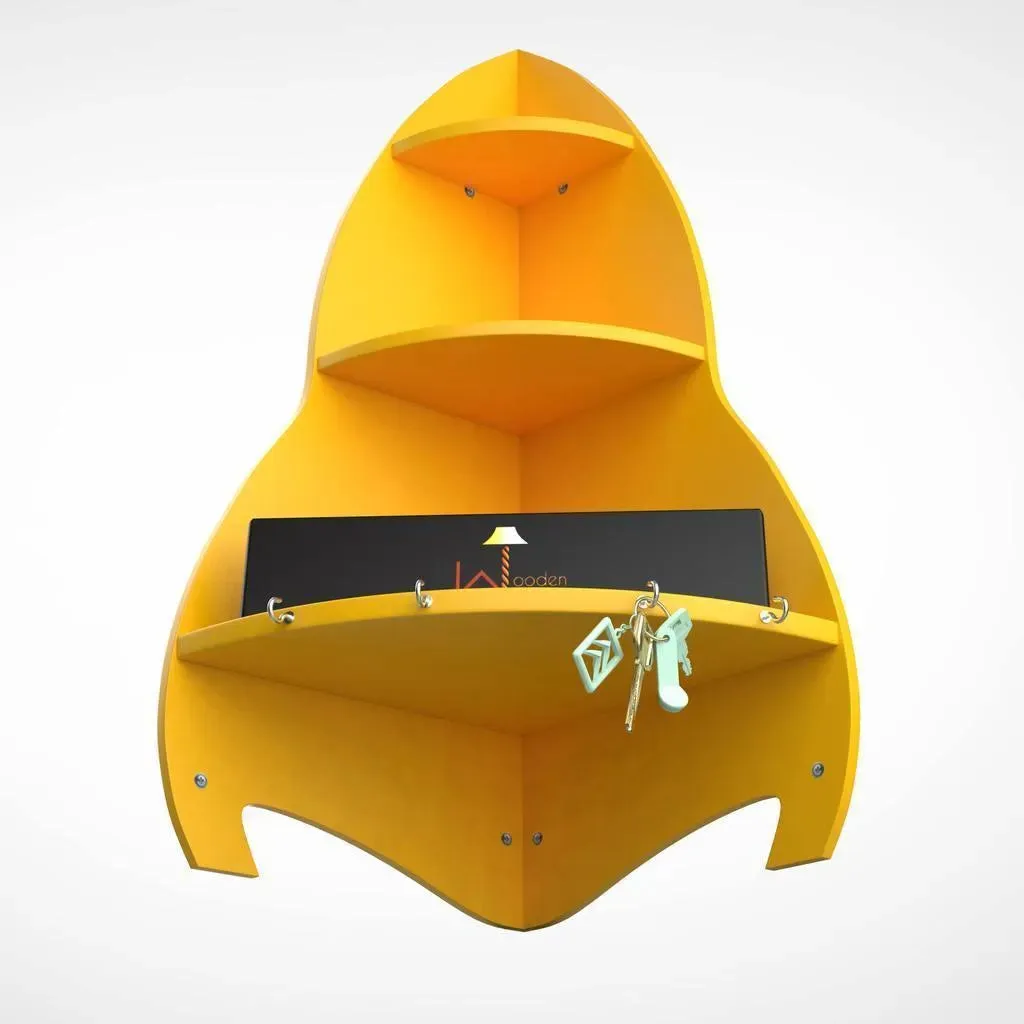 Unicus Rocket Shaped Large Corner Wall Shelf