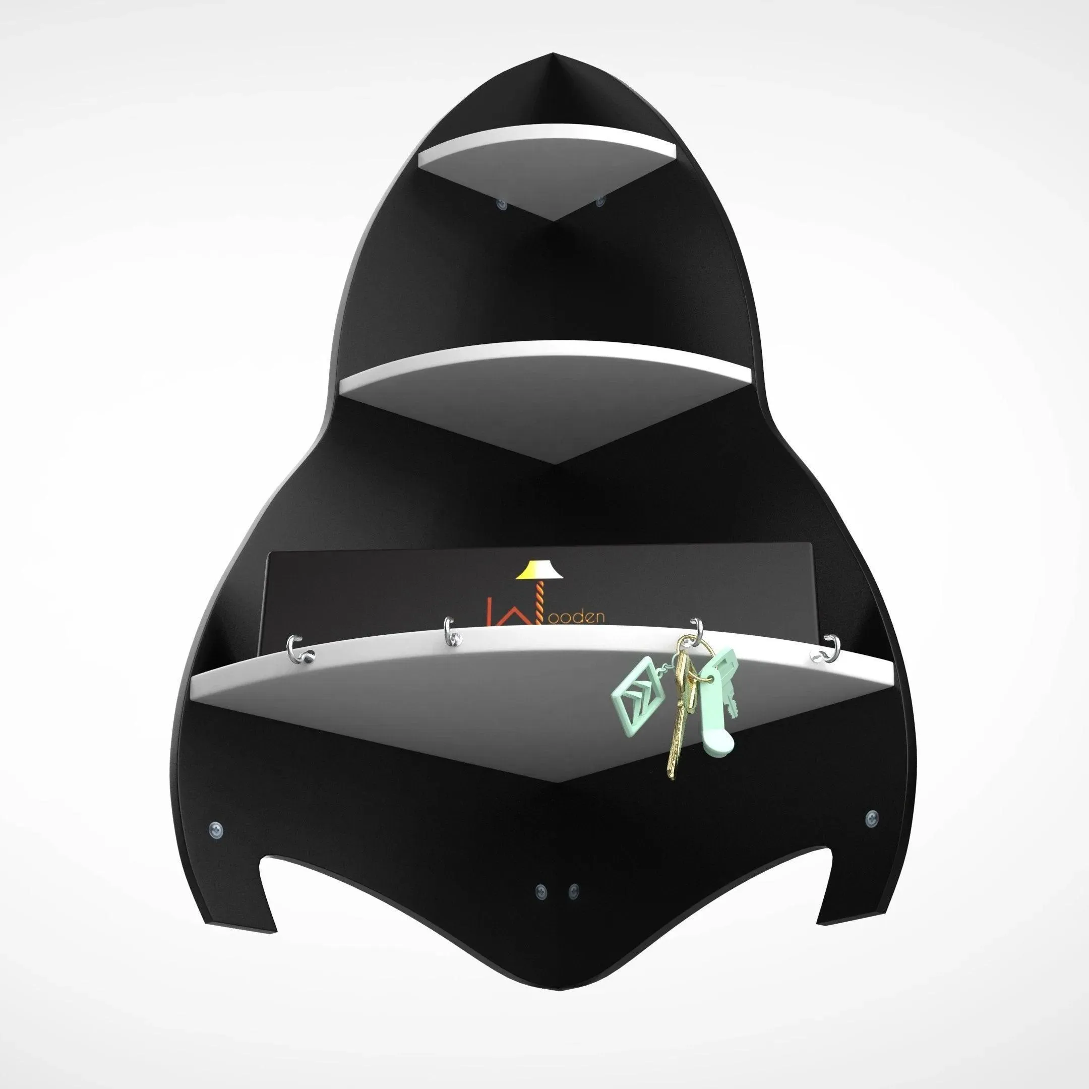 Unicus Rocket Shaped Large Corner Wall Shelf