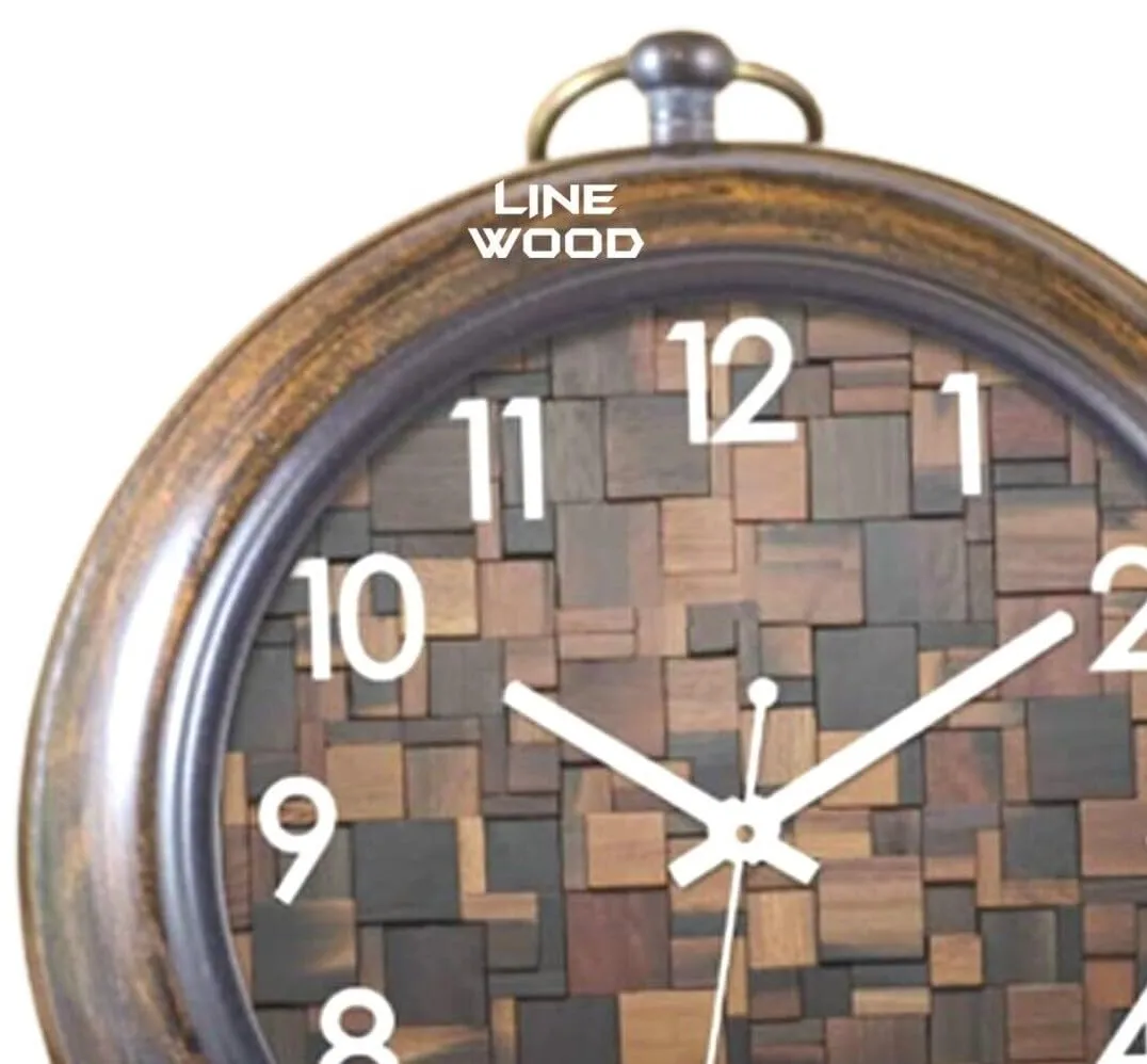 Unique Antique Collection - Handmade Antique Wooden 5" Table Top Clock Desk Clock Nautical Style Hanging Clock Home & Office, Bed Room, Decor Gift (Multicolor Dial)