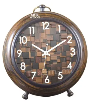 Unique Antique Collection - Handmade Antique Wooden 5" Table Top Clock Desk Clock Nautical Style Hanging Clock Home & Office, Bed Room, Decor Gift (Multicolor Dial)