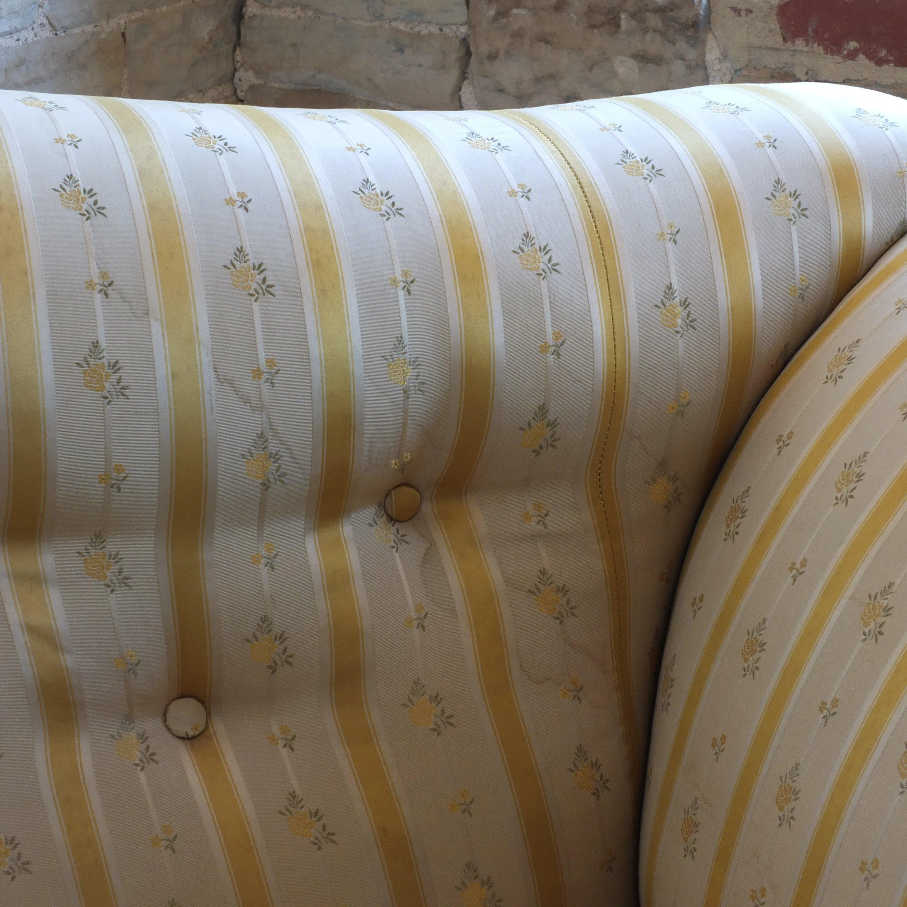 Victorian Howard style camel back sofa