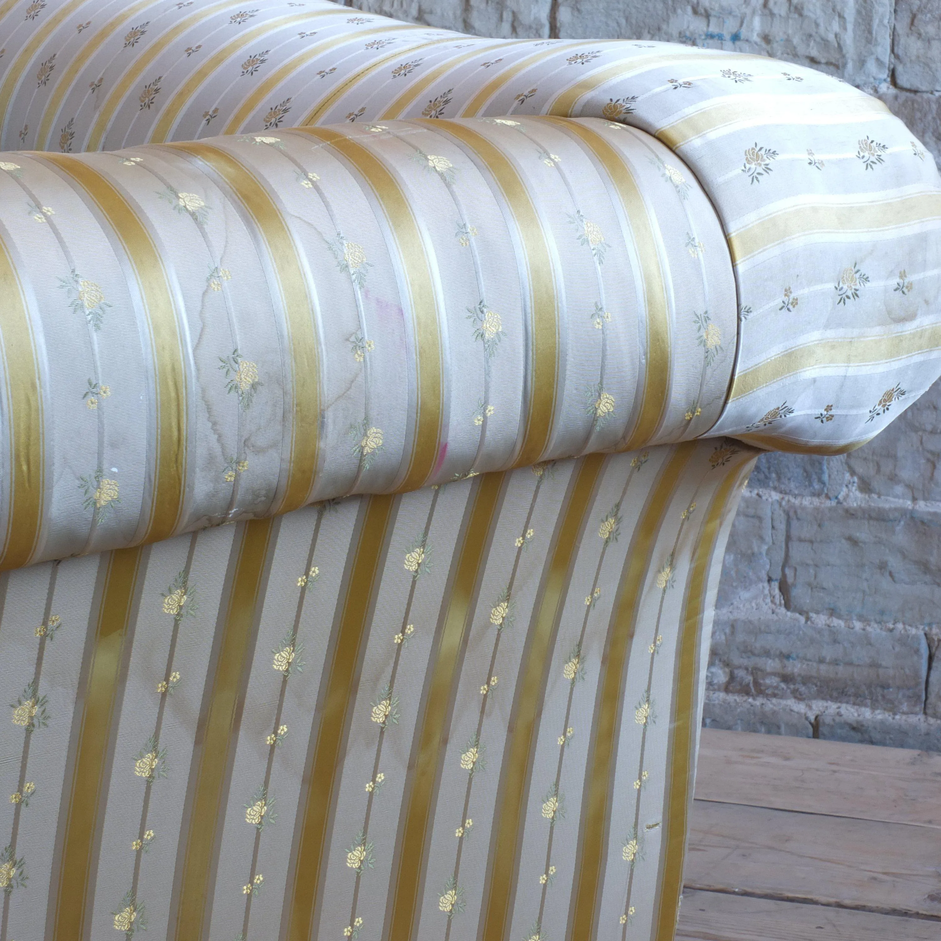 Victorian Howard style camel back sofa