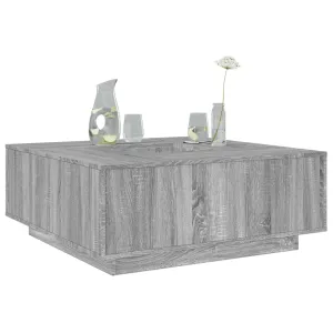 vidaXL Grey Sonoma Coffee Table - Modern, Versatile Living Room Furniture - 100x100x40 cm, Durable Engineered Wood