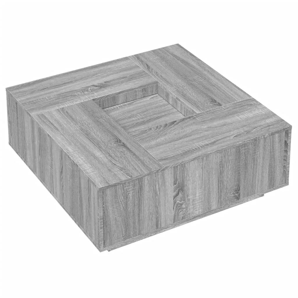 vidaXL Grey Sonoma Coffee Table - Modern, Versatile Living Room Furniture - 100x100x40 cm, Durable Engineered Wood