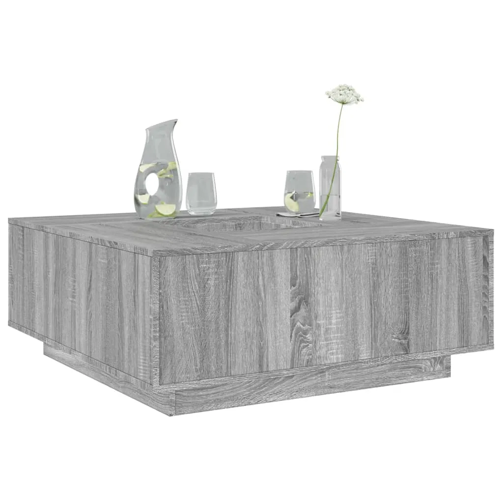 vidaXL Grey Sonoma Coffee Table - Modern, Versatile Living Room Furniture - 100x100x40 cm, Durable Engineered Wood
