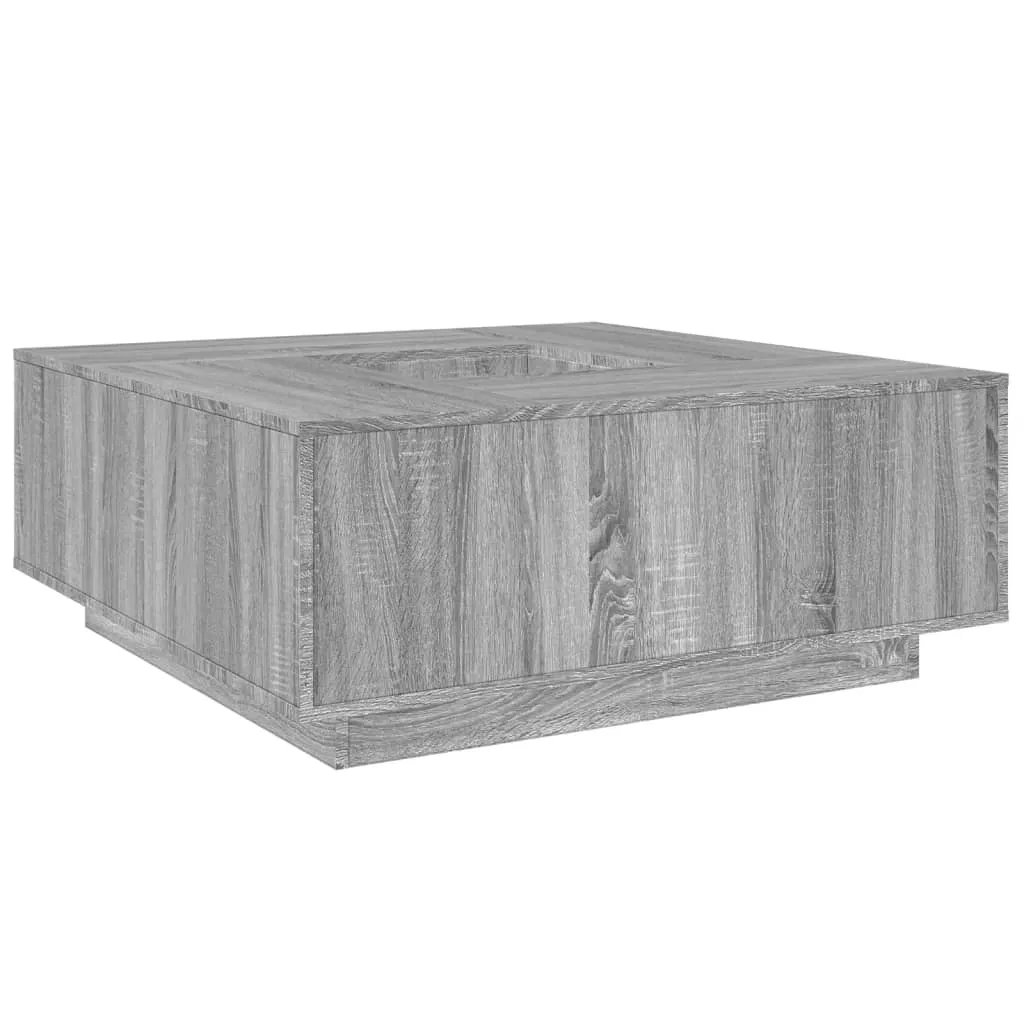 vidaXL Grey Sonoma Coffee Table - Modern, Versatile Living Room Furniture - 100x100x40 cm, Durable Engineered Wood