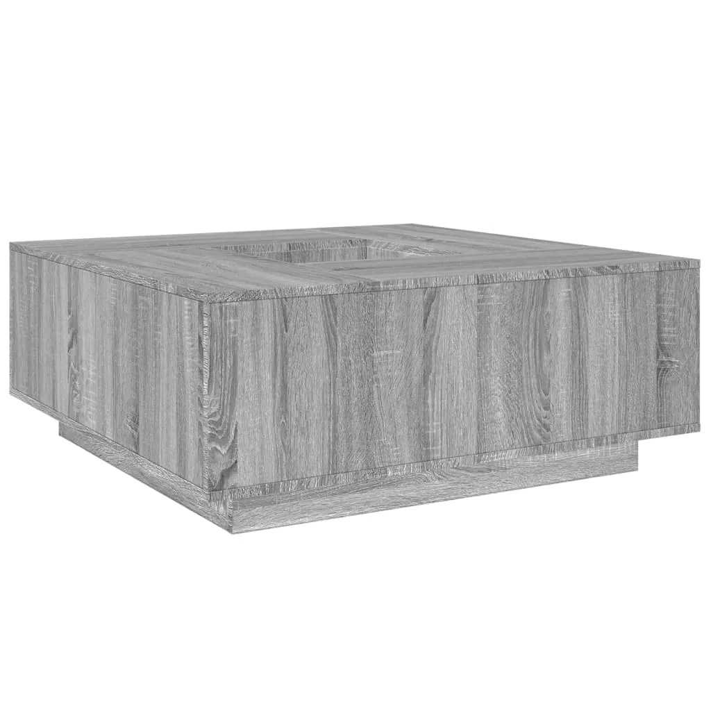 vidaXL Grey Sonoma Coffee Table - Modern, Versatile Living Room Furniture - 100x100x40 cm, Durable Engineered Wood