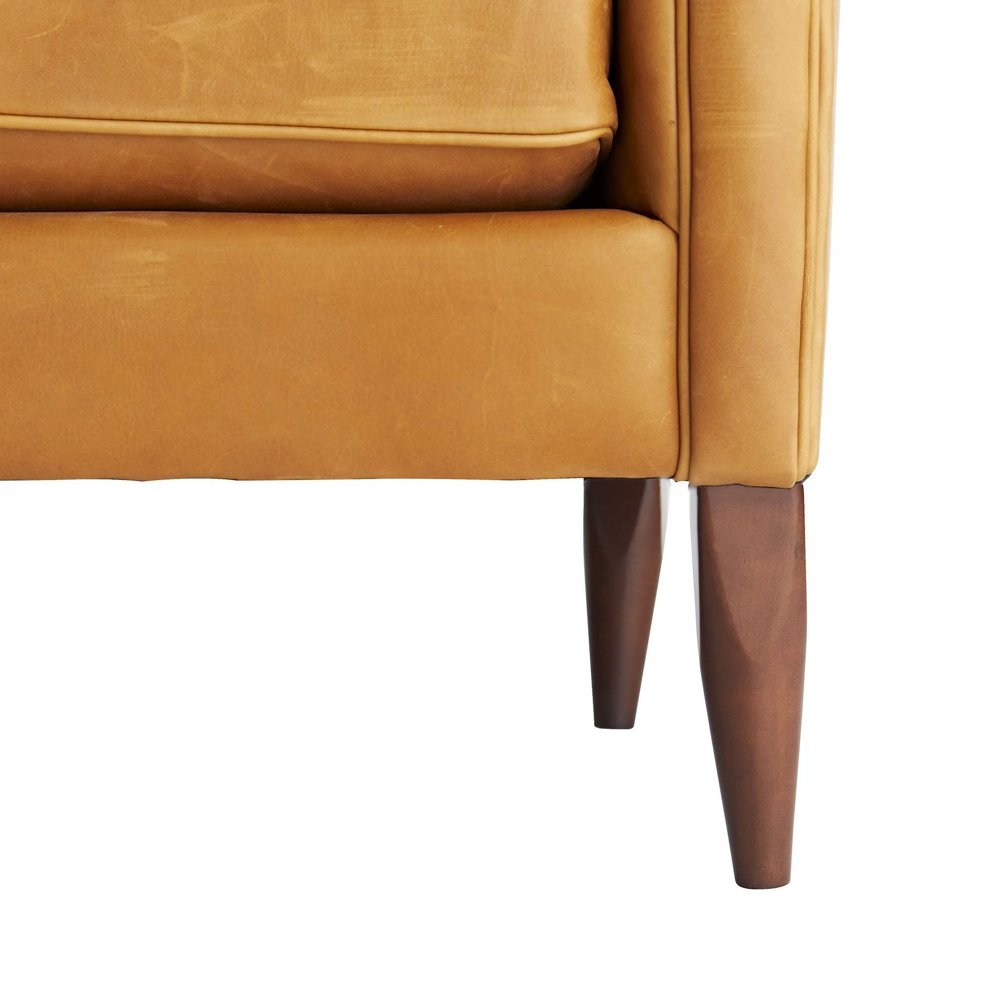 Vincent Sofa Butterscotch Leather Dark Walnut