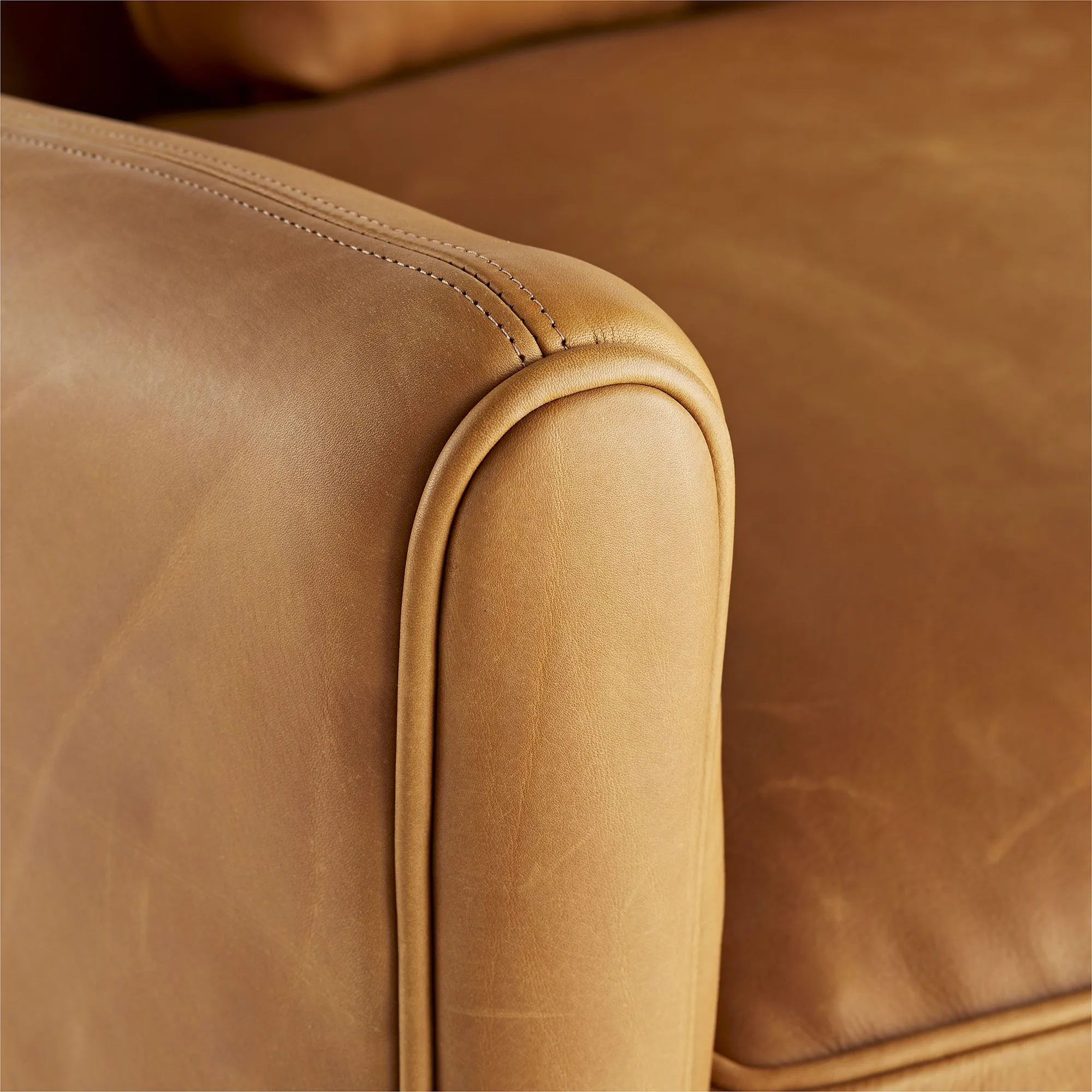 Vincent Sofa Butterscotch Leather Dark Walnut