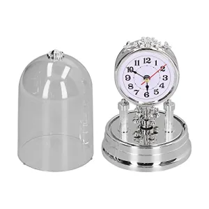 Vintage Table Clock, Anniversary Clocks with Glass Dome European Vintage Style Desk Clock Silent Table Clock Decorative Table Clock for Living Room Bedroom