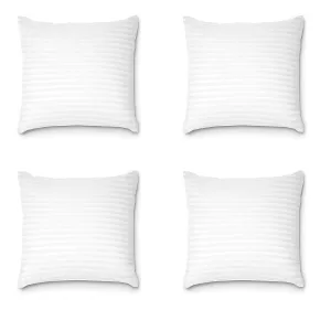 VLYSIUM Perfect Sleeper Premium Square 20x20 Inch Polyester Fiber Cushion Sofa Pillow Set of 4 (White)