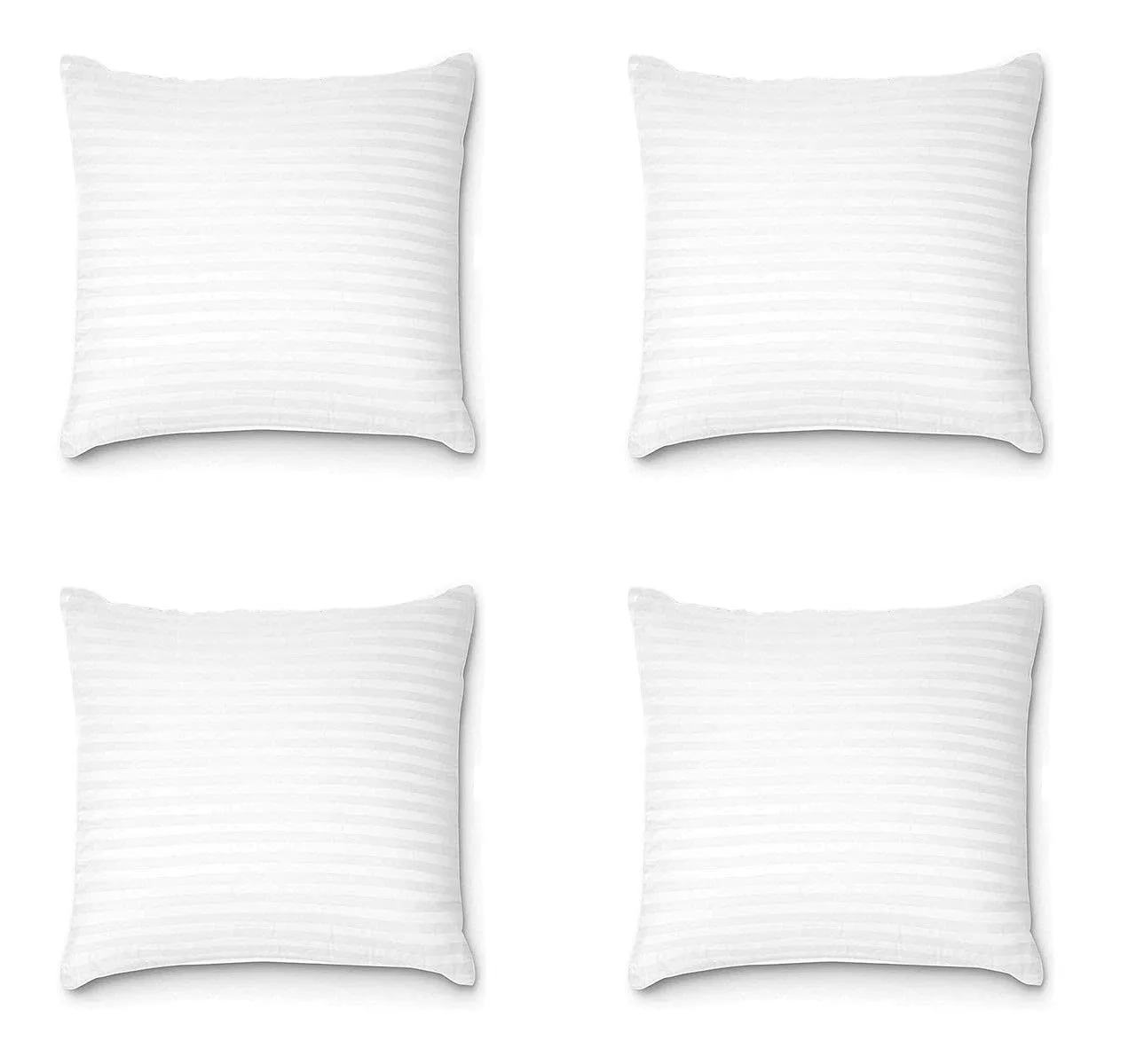 VLYSIUM Perfect Sleeper Premium Square 20x20 Inch Polyester Fiber Cushion Sofa Pillow Set of 4 (White)