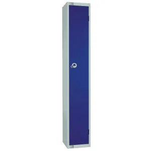W944-PS Elite Single Door Padlock Locker with Sloping Top Blue
