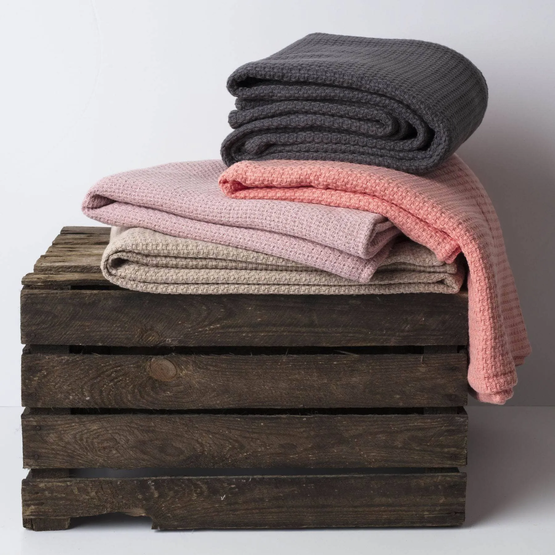 Waffle Throw - Coral