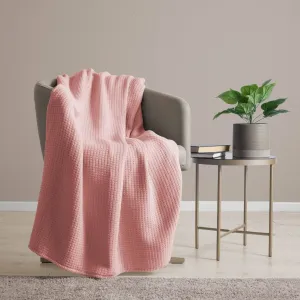 Waffle Throw - Coral