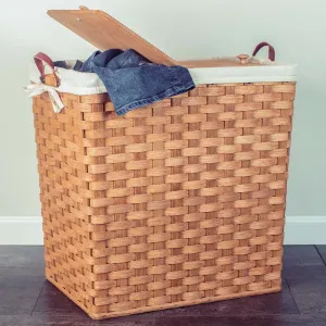 Wicker Laundry Basket | Large Amish Woven Hamper With Lid