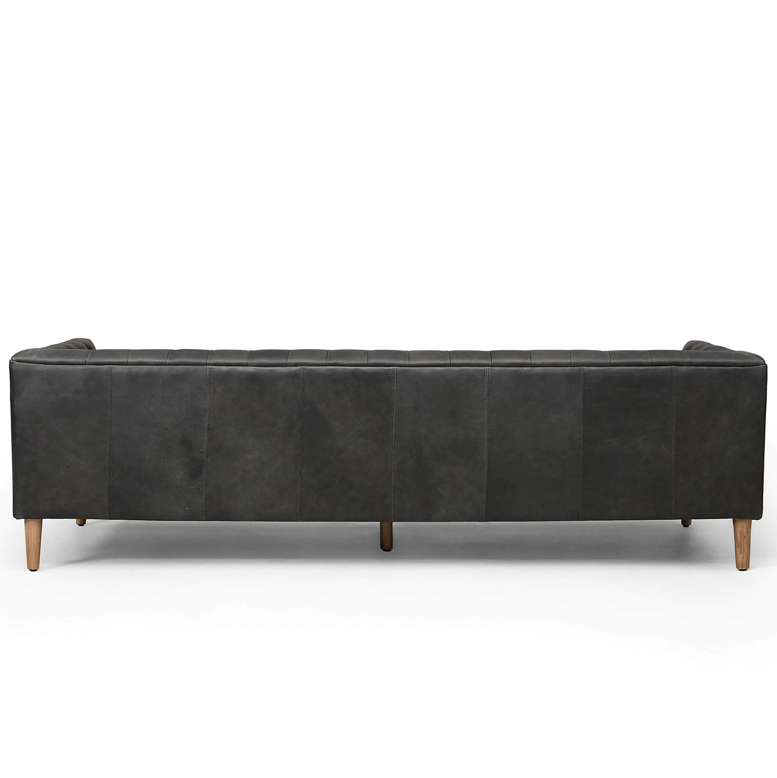 Williams Leather 90" Sofa, Washed Ebony