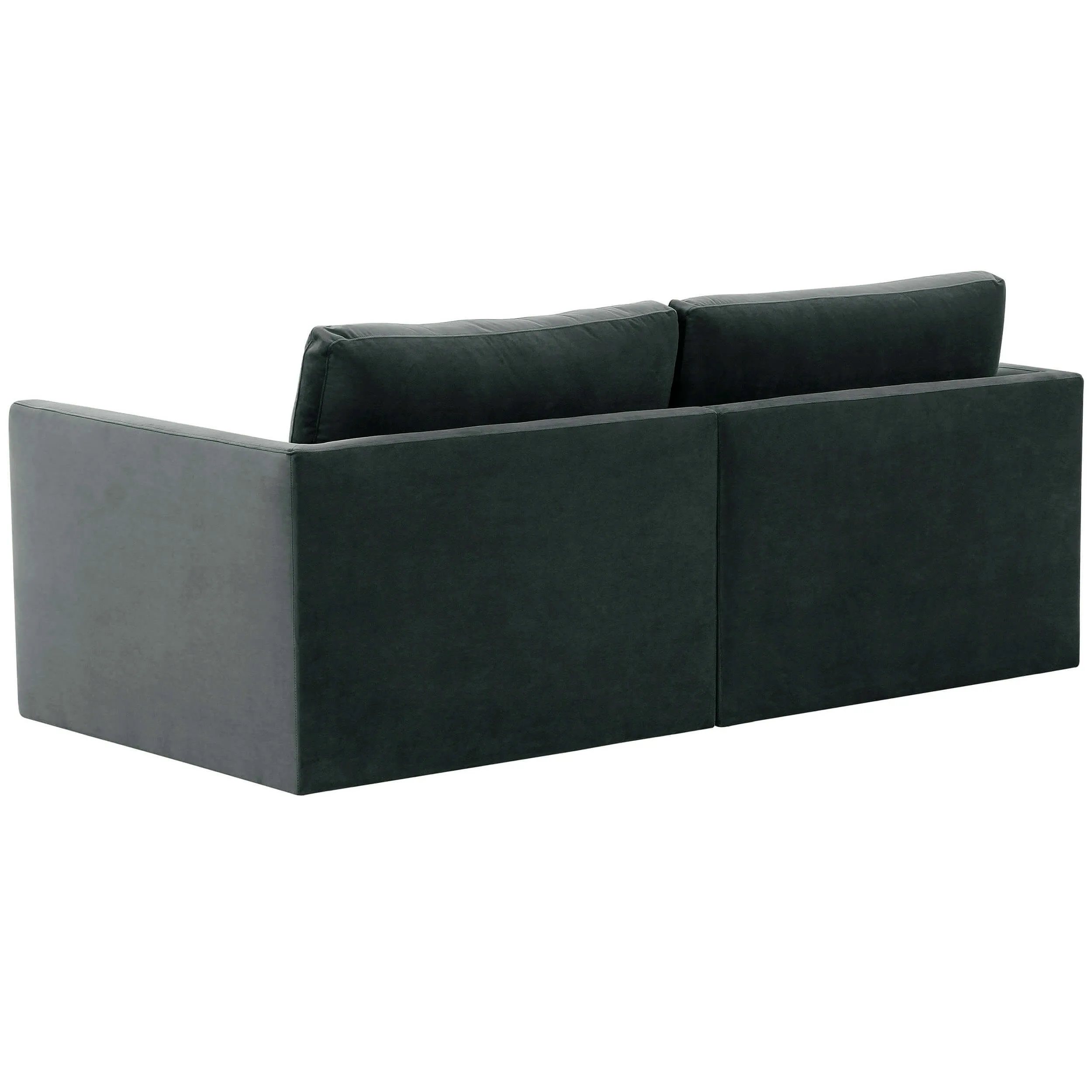 Willow 2 Piece Modular Loveseat, Charcoal