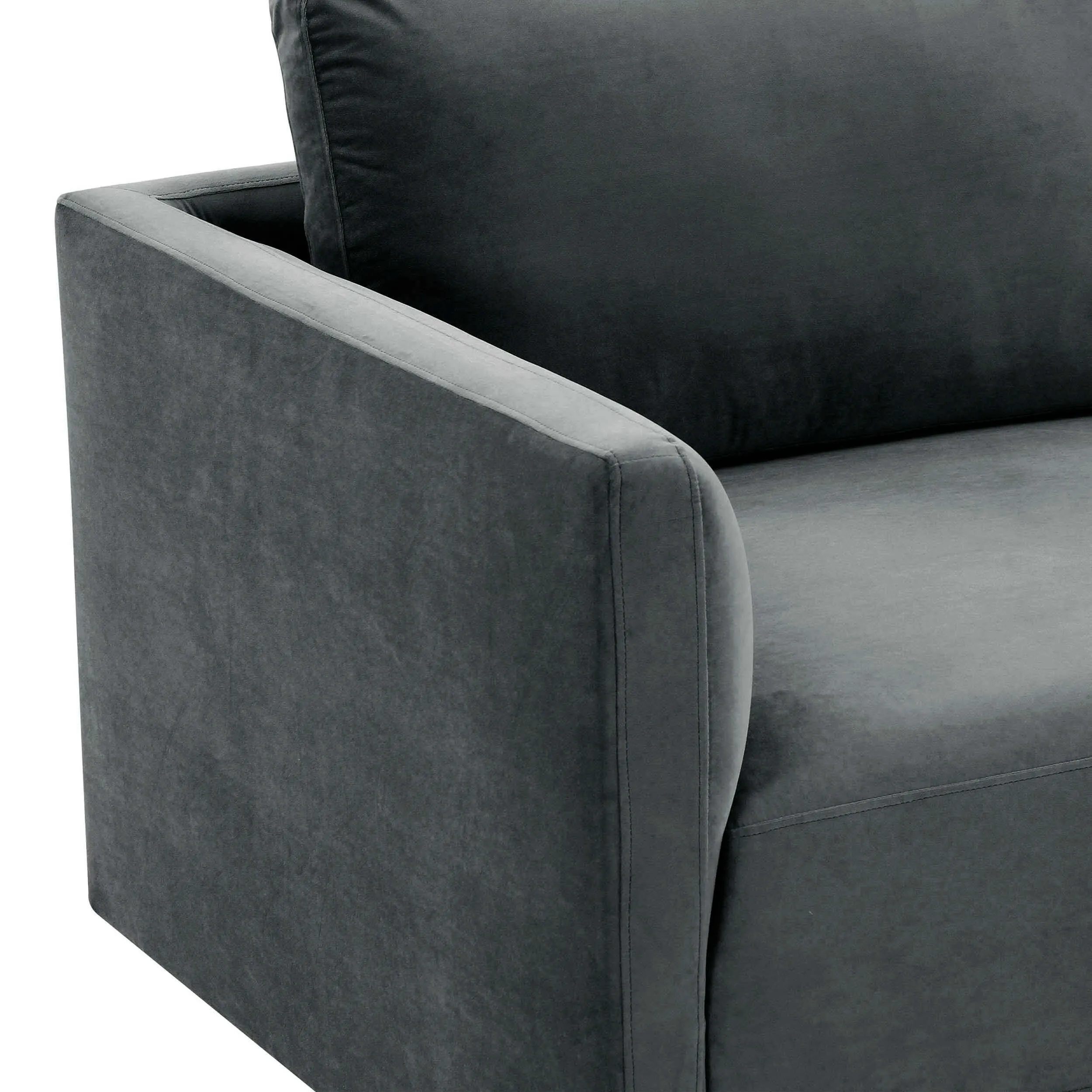 Willow 2 Piece Modular Loveseat, Charcoal