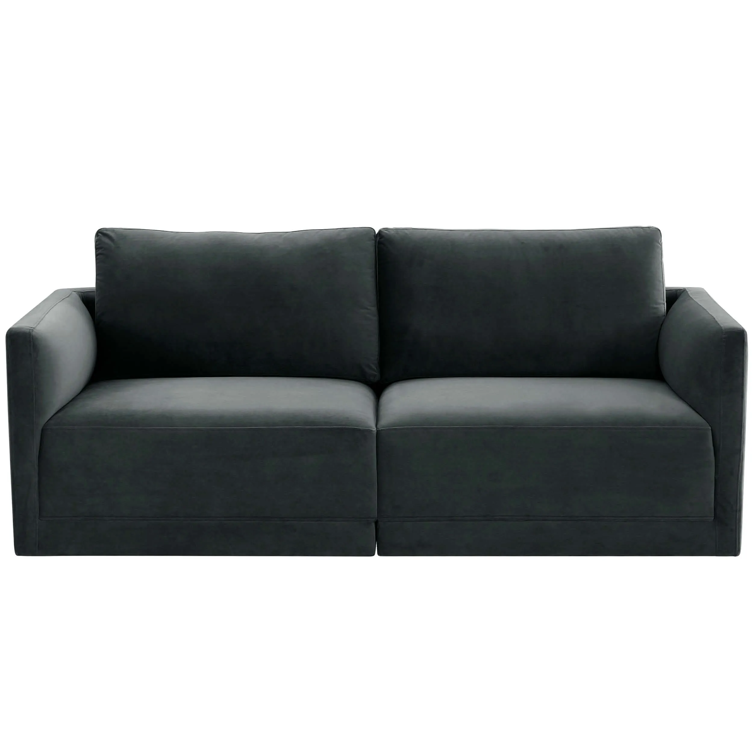 Willow 2 Piece Modular Loveseat, Charcoal