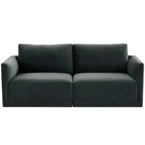 Willow 2 Piece Modular Loveseat, Charcoal