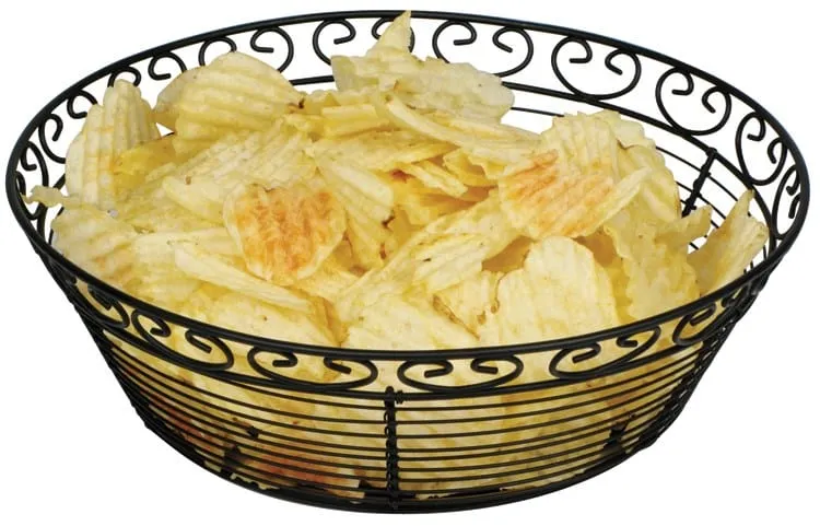 Winco WBKG10R Round Wire Bread and Fruit Basket 10 Inch | Denson CFE