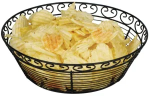 Winco WBKG10R Round Wire Bread and Fruit Basket 10 Inch | Denson CFE