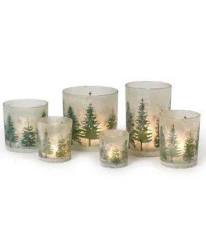 Winter Forest Frosted Candleholders | 6 Sizes