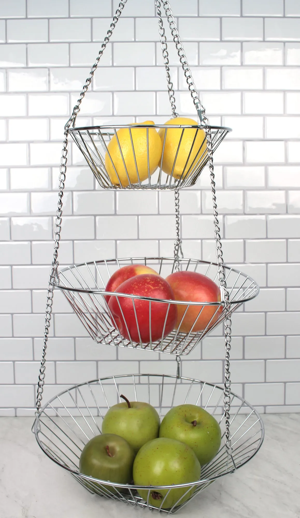 Wire Hanging Basket - Chrome