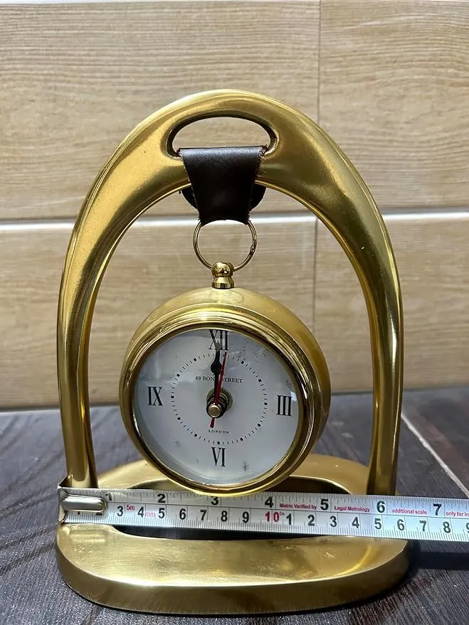 Women Wooden Handcraft Handmade Brass Polish Table Top Clock - Antique Style Roman Numeral Desk Clock for Home and Office Decor