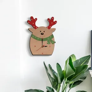Wooden Cartoon Wall Clock for Christmas Decoration