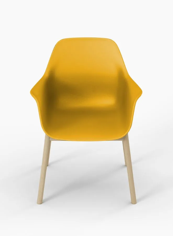 Wooden Leg Plastic Office Chair, Visitor Chair For Office and Home