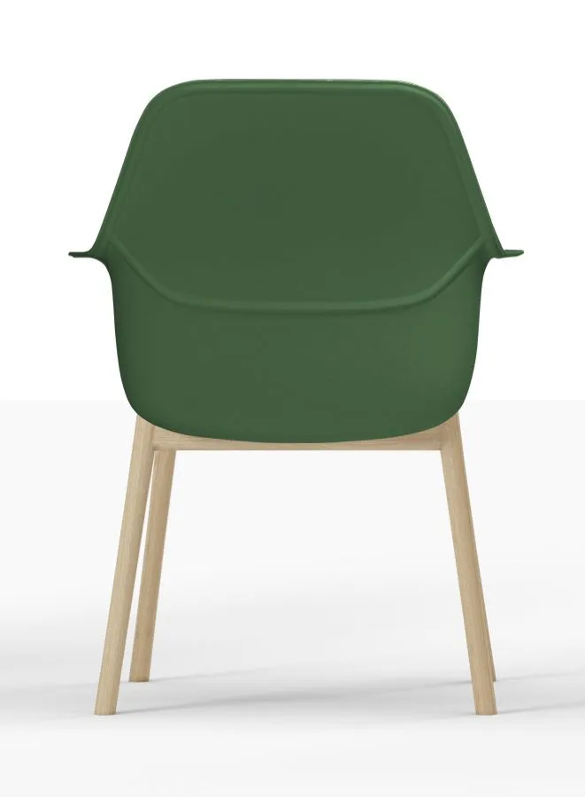 Wooden Leg Plastic Office Chair, Visitor Chair For Office and Home