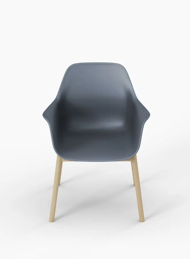 Wooden Leg Plastic Office Chair, Visitor Chair For Office and Home