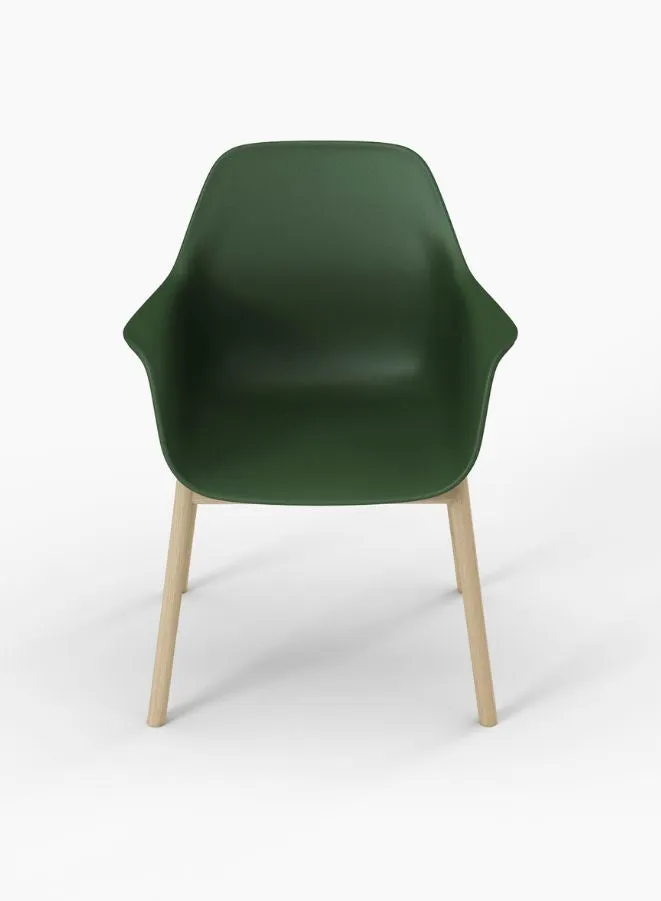 Wooden Leg Plastic Office Chair, Visitor Chair For Office and Home