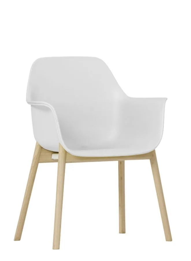 Wooden Leg Plastic Office Chair, Visitor Chair For Office and Home
