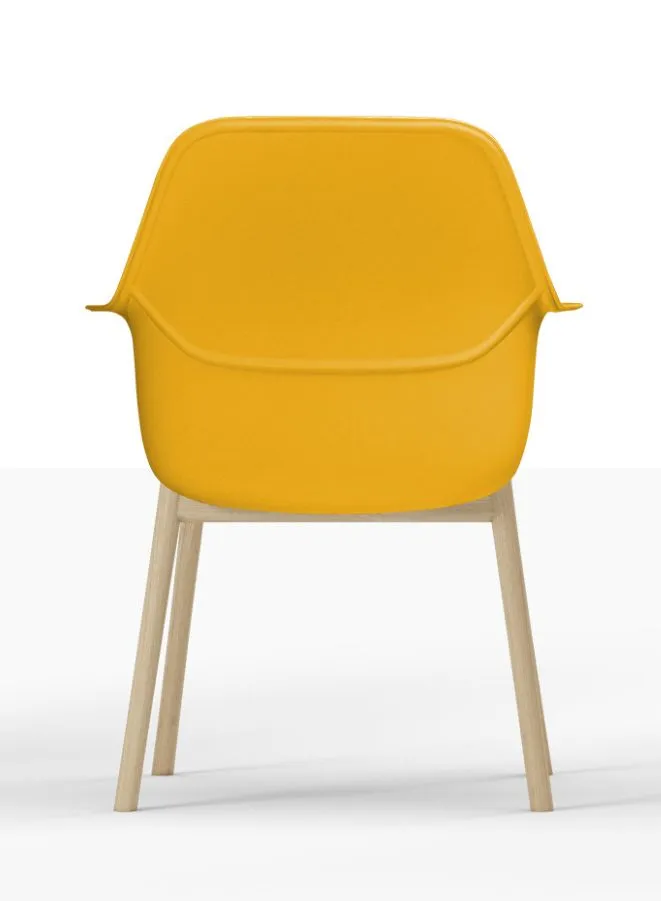 Wooden Leg Plastic Office Chair, Visitor Chair For Office and Home