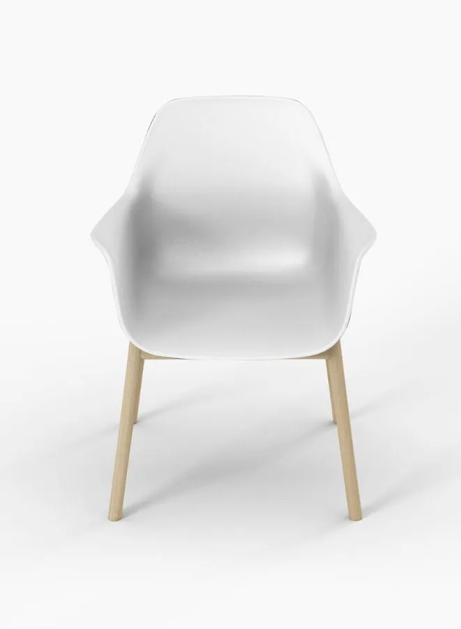 Wooden Leg Plastic Office Chair, Visitor Chair For Office and Home