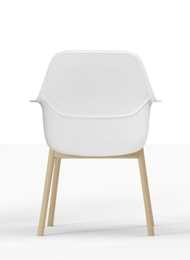 Wooden Leg Plastic Office Chair, Visitor Chair For Office and Home