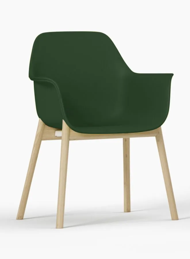 Wooden Leg Plastic Office Chair, Visitor Chair For Office and Home