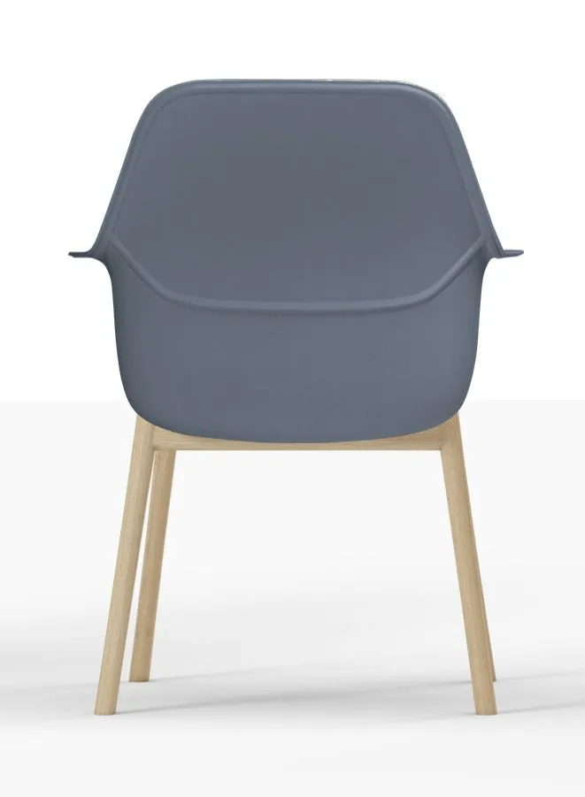 Wooden Leg Plastic Office Chair, Visitor Chair For Office and Home